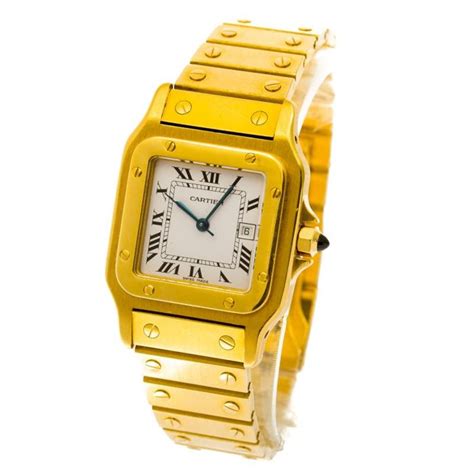 cartier santos full gold.